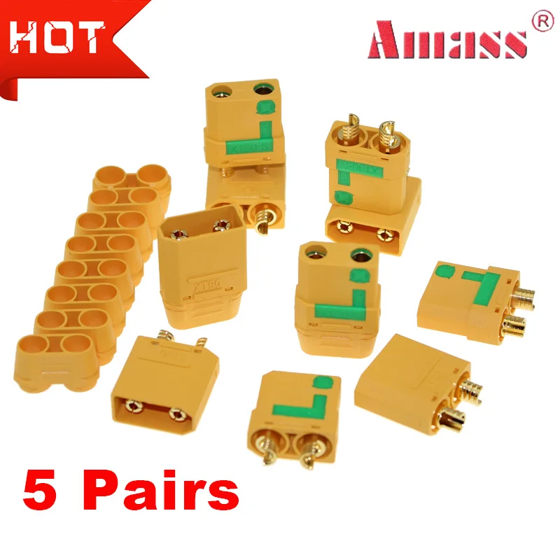 

Amass XT90-S XT90S Bullet Connector Plug Male Female Gold-plated Prevent Sparks for RC Lipo Battery