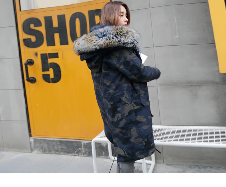 AYUNSUE, парка с подкладкой из натурального меха енота, женская одежда, зимняя женская куртка, Воротник из лисьего меха, корейское длинное пальто, верхняя одежда MY3552