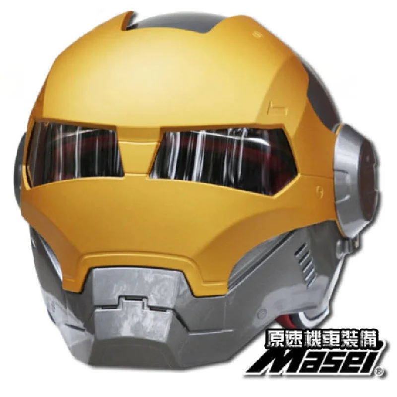 Шлем мотоциклетный с открытым лицом серого и золотого цвета 610|ironman motorcycle helmet|face