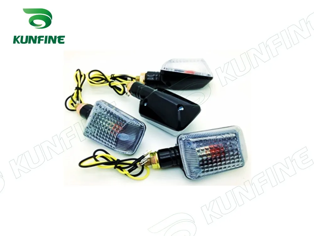 KUNFINE 4PCS Universal Motorcycle LED Turn Signal Indicators light Blinkers Flexible Bendable Amber Light C (1)