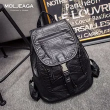 MOLJEAGA Марка Омывается Кожаная Сумка Высокого класса Кожа Женщины Рюкзаки Bolsos Mujer Рюкзак Школы для Девочек Дорожная Сумка Рюкзак
