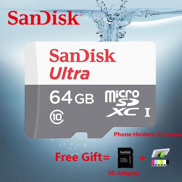 Sandisk Ultra Micro Sd Card 64GB MicroSDHC SDXC UHS I Memory Cards 32GB 48MB