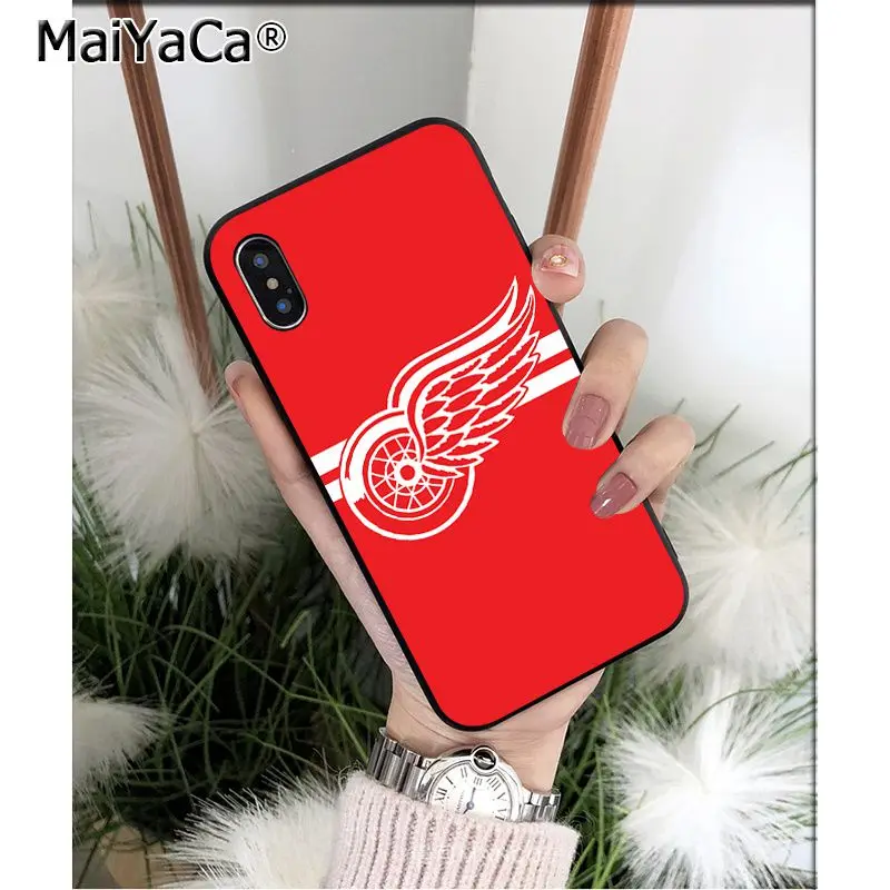 MaiYaCa Detroit Red Wings TPU мягкие Аксессуары для телефонов Чехол для iPhone 6S 6plus 7 7plus 8 8Plus X Xs MAX 5 5S XR