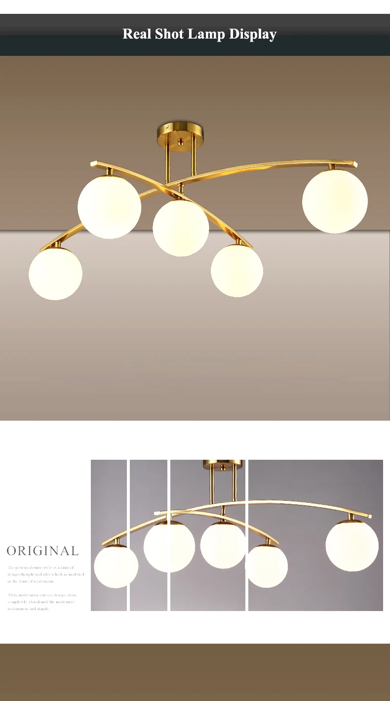 Современные стеклянные вращающиеся светодиодные потолочные люстры, светильники, блестящие золотые металлические люстры для столовой, светодиодные люстры