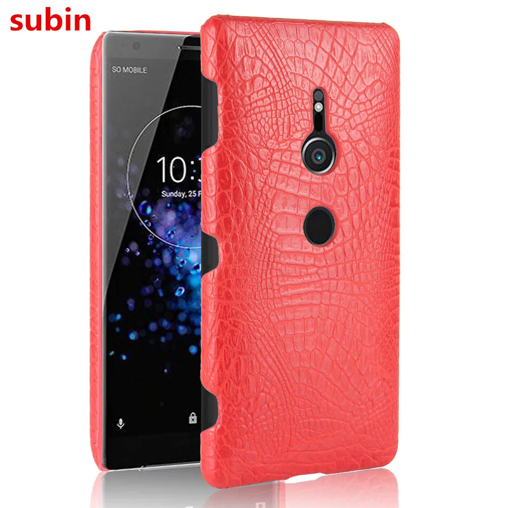 

subin For Sony Xperia XZ2 H8216 H8266 Case Luxury Retro Crocodile Leather Hard Cover For Sony Xperia XZ2 Dual H8296 Phone Cases