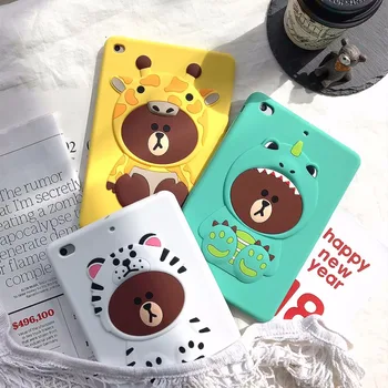 

Soft Silicon back cover For iPad Mini 1 2 3 4 Tablet case Fashion Cute bear patterns cases for Apple iPad mini4 Protective Funda