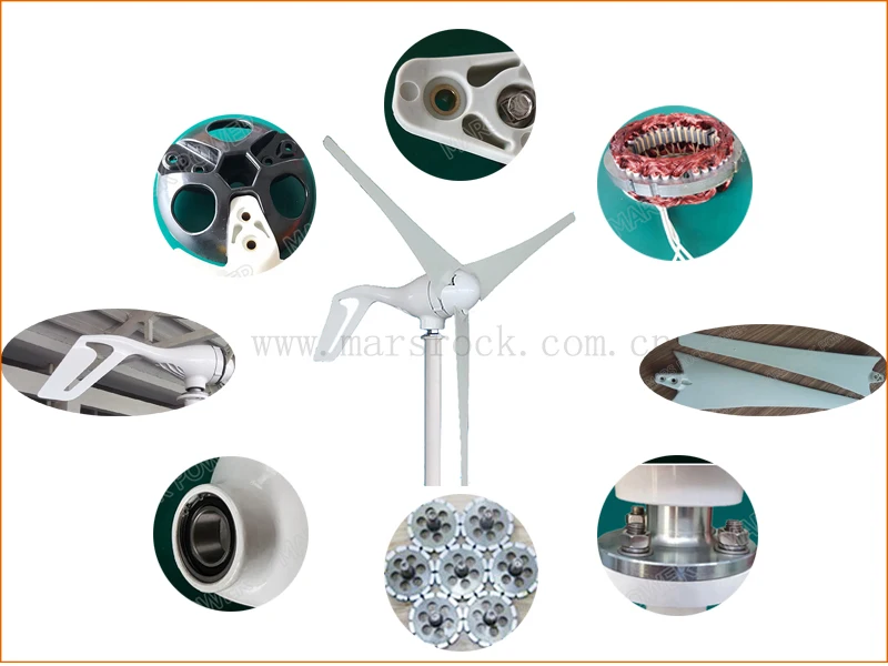 Gerador para Turbina Pequeno para Uso Resistente a 12v Eólica Doméstico Aprovação 24v 400w ce - Geradores de energia alternativa