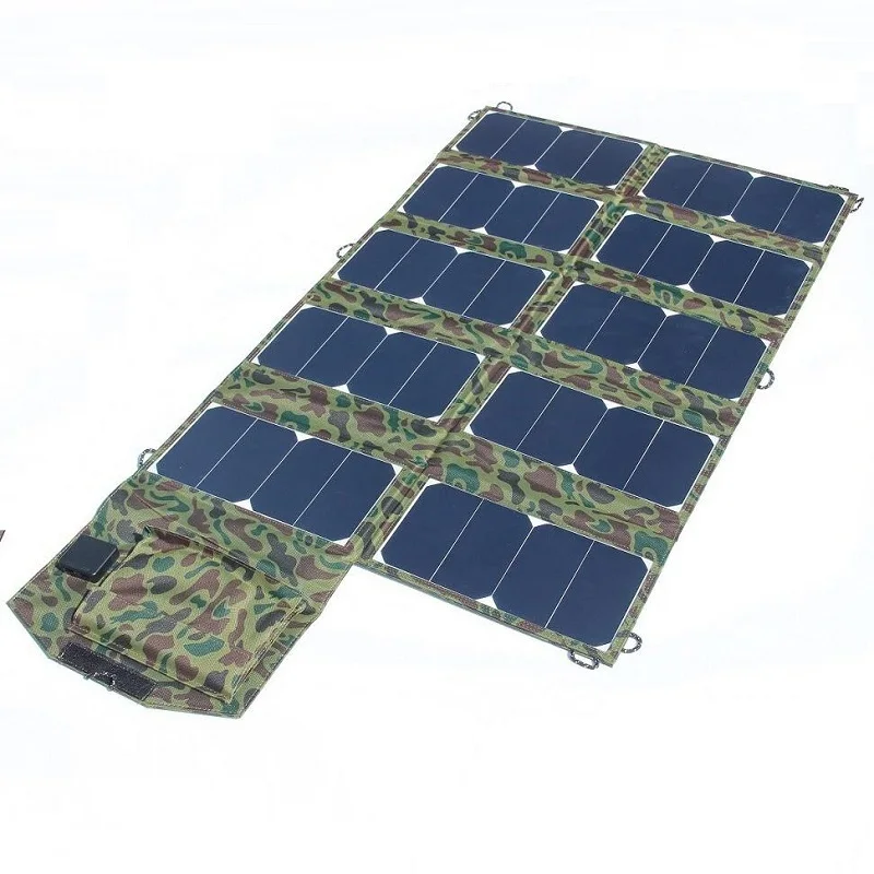 64W Solar Charger Foldable Folding Solar Panel Outdoor Waterproof Charger for Laptop Cell Phone DC21V+Dual USB Free Shipping 7w folding solar panel charger for mobile phone camera more camouflage