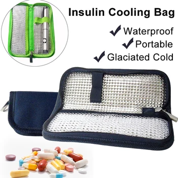 

Portable Diabetic Insulin Cooling Bag Protector Pill Refrigerated Ice Pack Medical Cooler Insulation Organizer Travel Case