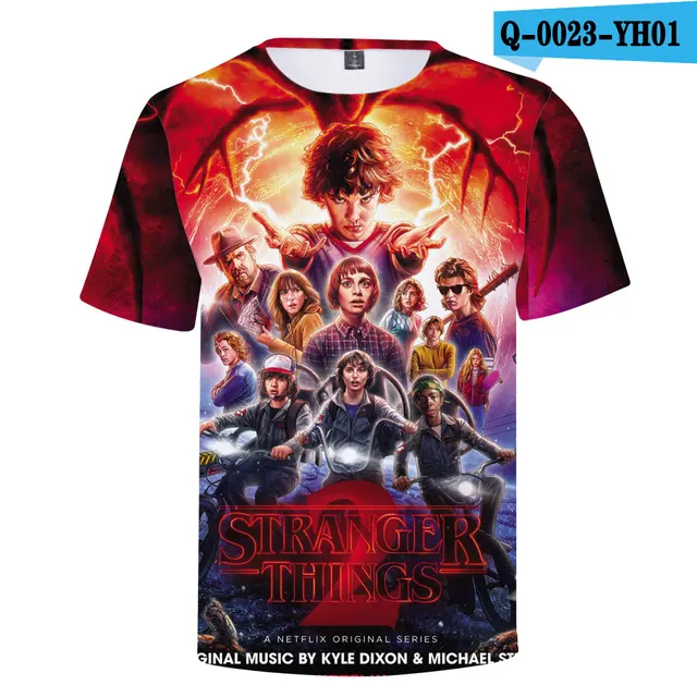 Stranger Things 3D Print New Fashion Cool T-Shirt Short Sleeve Hip Hop T Shirt Top Tee Summer Cotton Clothes Season 2