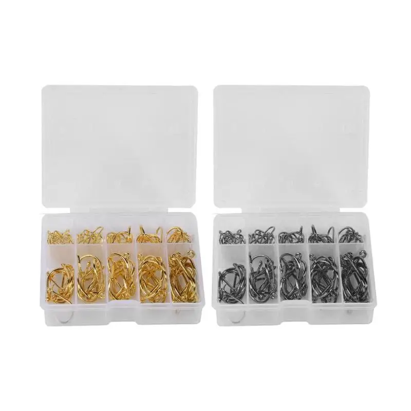 

Sharpened Barbed Fishing Hooks Set High Efficiency Fishing Lure Tackles with Box