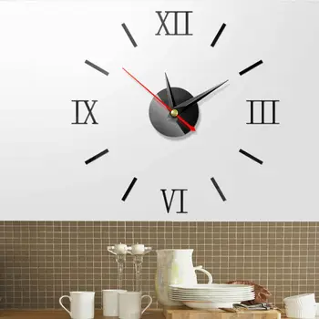 

3D Large Wall Clock Mirror Sticker Big Watch Sticker Home Decor Unique Gift DIY Creative Brief 3D Wall Clocks