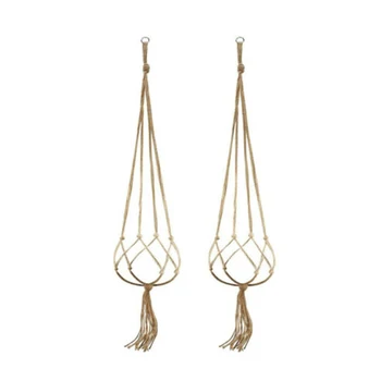 

4Pcs/Set Jute Rope Plant Holders Plant Flower Pot Hangers 2 Large + 2 Small Tool