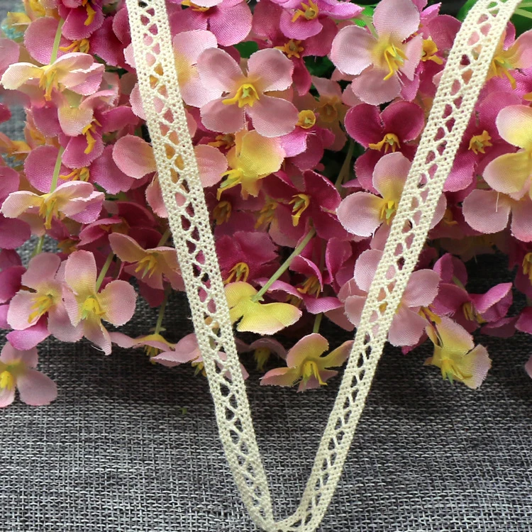 

Diy Handmade Patchwork 100% cotton Embroidered Lace Ribbon beige Cotton Lace Trim Lace decoration
