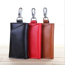 Новая мода ключ кошельки Сплит кожа твердая сумка 6 Ключ Пряжка мини кошелек 3 цвета