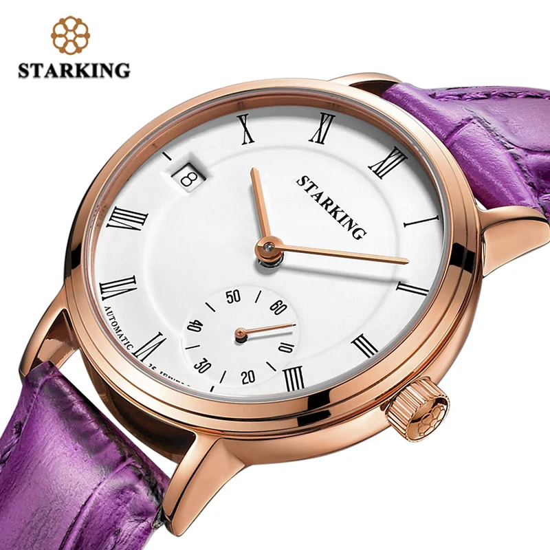 Женские Механические водонепроницаемые часы с автоподзаводом из натуральной