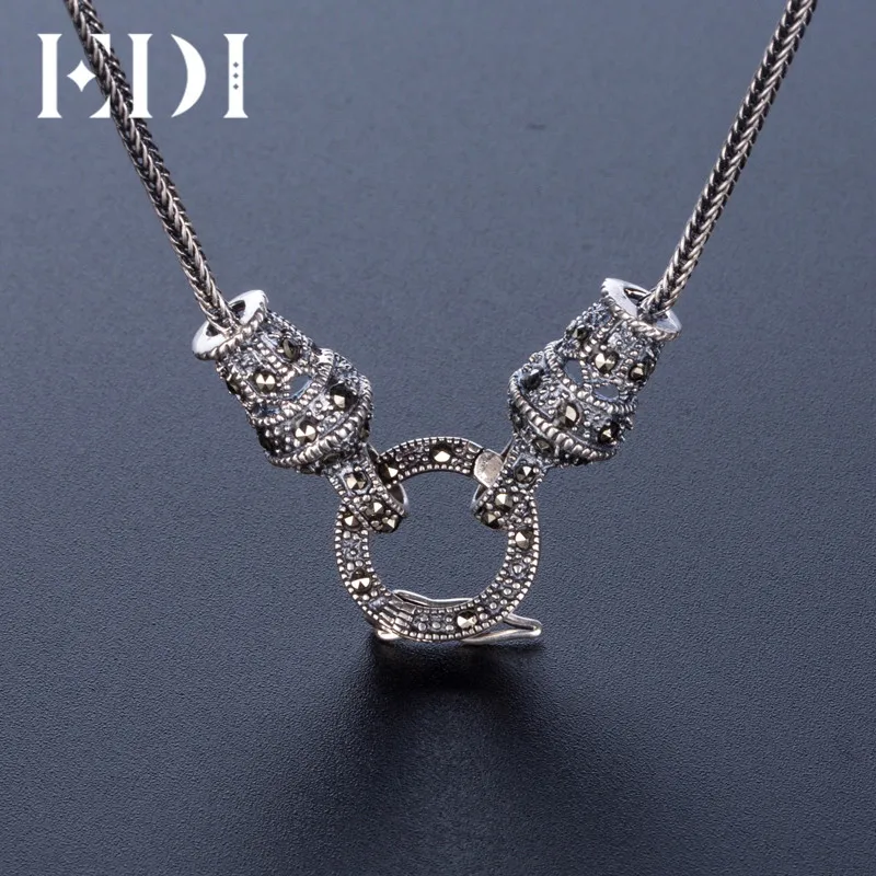 EDI Retro Boho Vintage Silver 925 Statement Necklace Chain Punk Sterling Silver Jewelry For Women Men EDI Retro Boho Vintage Silver 925 Statement Necklace Chain Punk Sterling Silver Jewelry For Women Men