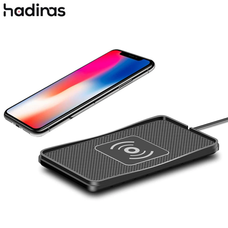 

Hadinas Qi Wireless Car Charger 10W Fast Charging Dashboard Wireless Charger Silicone Pad for iPhone XS Max X 8 Plus Samsung