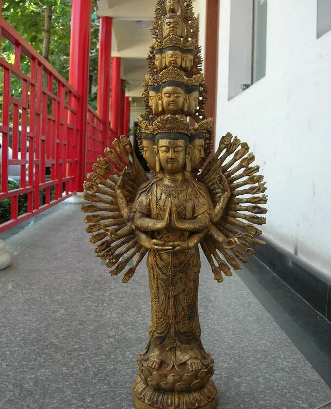 USPS to USA S3059 30" Tibet bronze thousand hands Arm Kwan Yin Eleven