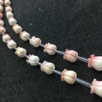 

60pcs/lot 8mm Drilled Pink Flower Mother Pearl Shell Flower Bud MOP Mother Pearl for DIY Jewelry Mother Pearl Shell bead