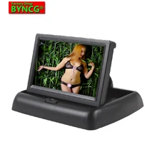BYNCG ZD4.3 Câmera de Visão Traseira de Estacionamento 2ch Vídeo 4.3 “Tft Lcd Dobrável Color Camera Espelho Retrovisor Car Monitor