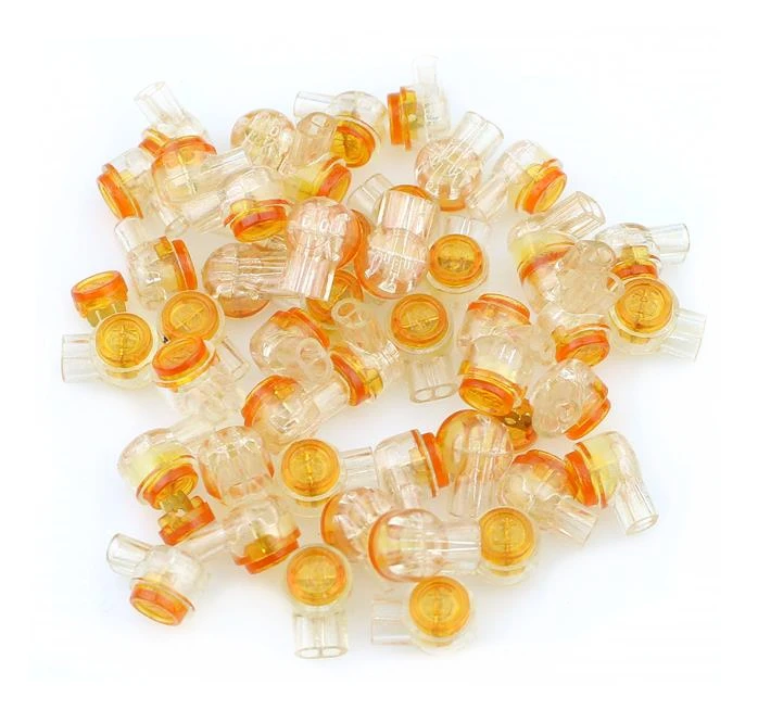 

50pcs Connector Crimp Connection Terminals K1 Connector Waterproof Wiring Ethernet Cable Telephone Cord Terminals
