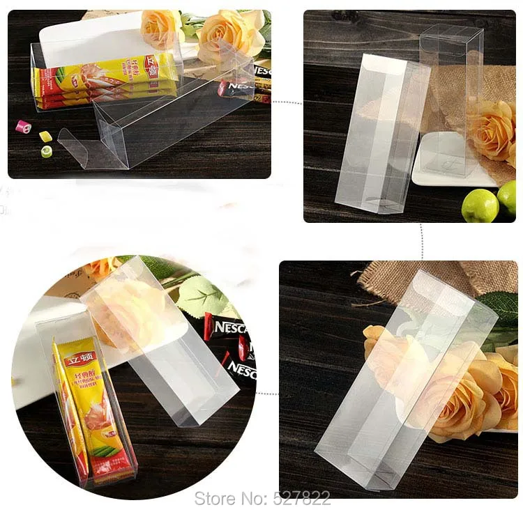 100PCS 5x5x15CM Toys Packaging Box Clear PVC Display Box Gift Boxes Perfume Daily Necessities Packing Boxes Free shipping