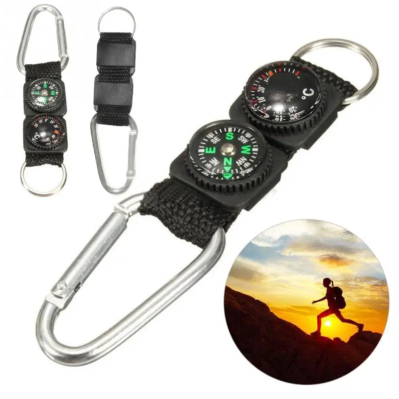 الرياضة outdoor multifunction ملحقات التخييم مصغرة المفاتيح تسلق مشبك معدني مع ترمومتر البوصلة مفتاح هوك الرياضة outdoor multifunction ملحقات التخييم مصغرة المفاتيح تسلق مشبك معدني مع ترمومتر البوصلة مفتاح هوك