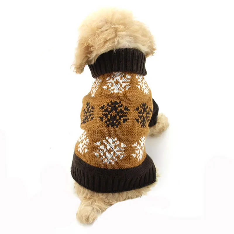 Рождественские снежинки Гадкий свитер для собаки кошки Одежда для питомцев, собачий свитер на Рождество вязаные крючком кофточка для домашнего питомца XS размеры s и m