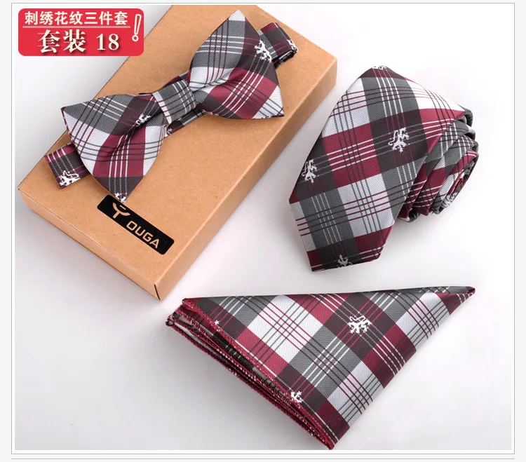 Комплект из 3 предметов, мужской галстук-бабочка и носовой платок, тонкий галстук-бабочка, мужские галстуки, мужские галстуки - Цвет: 18