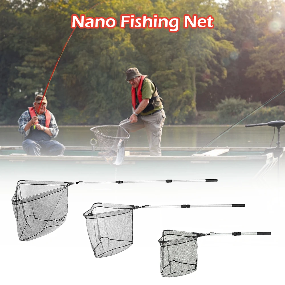 

Portable Triangle Fish Landing Net Fishing Net Collapsible Fish Catching Net with Telescopic Aluminum Pole Fishing Accessory