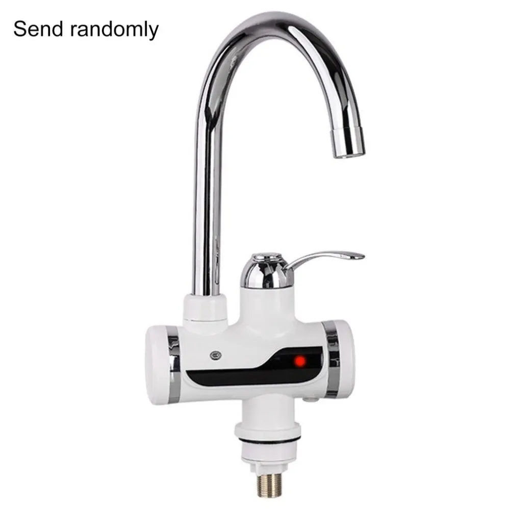 

Quick Heating Single Hole Bathroom Faucet Water Tap With Indicator Lamp Toilet Waterfall Basin Mixer Tap