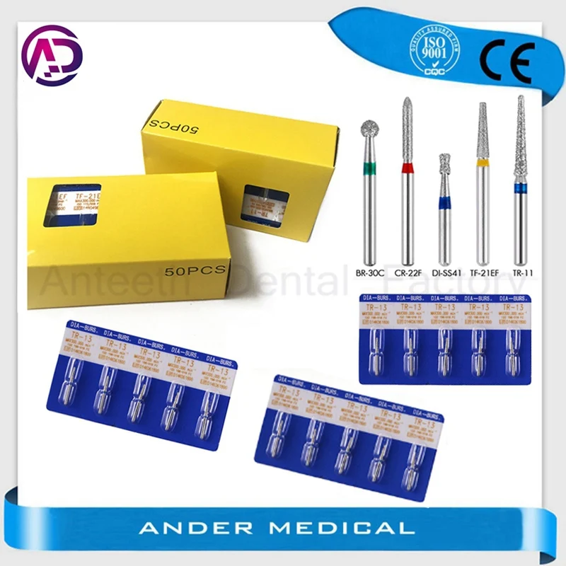 

Free Shipping 100pcs/20boxes Dental Diamond Burs Drill Medium FG 1.6mm Polishing Smoothing for High Speed Handpiece Turbine