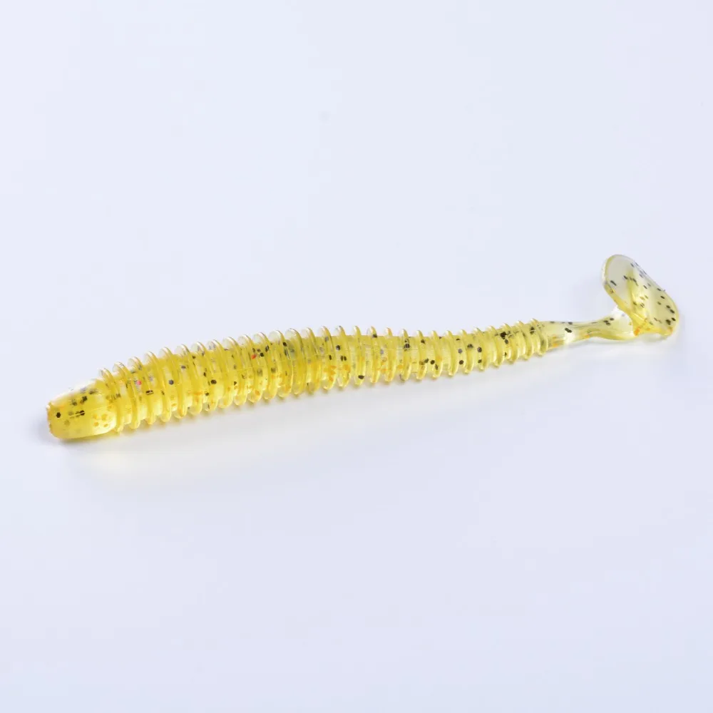 Balleo 10 шт./лот Мягкая приманка 4 г/10 см рыболовная приманка Shad Worm Swimbaits Мягкая силиконовая приманка искусственный Карп Мягкая приманка для окуня щуки - Цвет: yellow