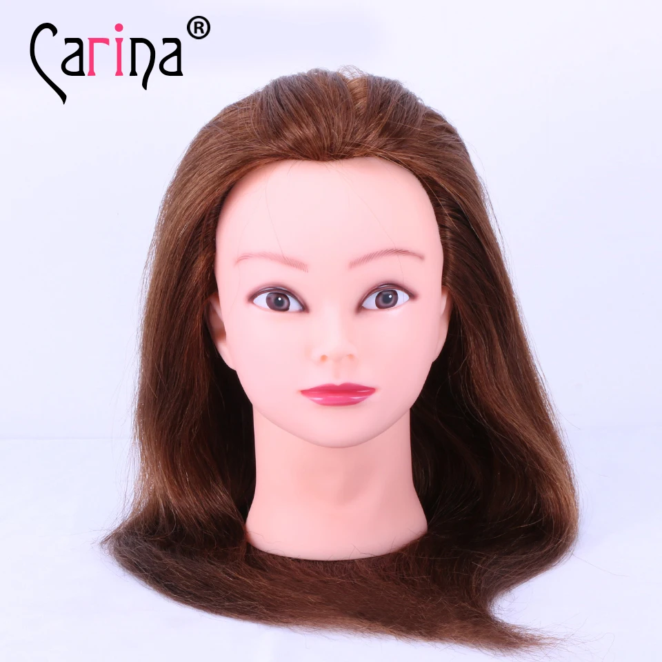 Настоящие волосы манекен голова манекен женщина 1" Парикмахерские куклы голова манекена для парикмахера салон манекены учебная голова
