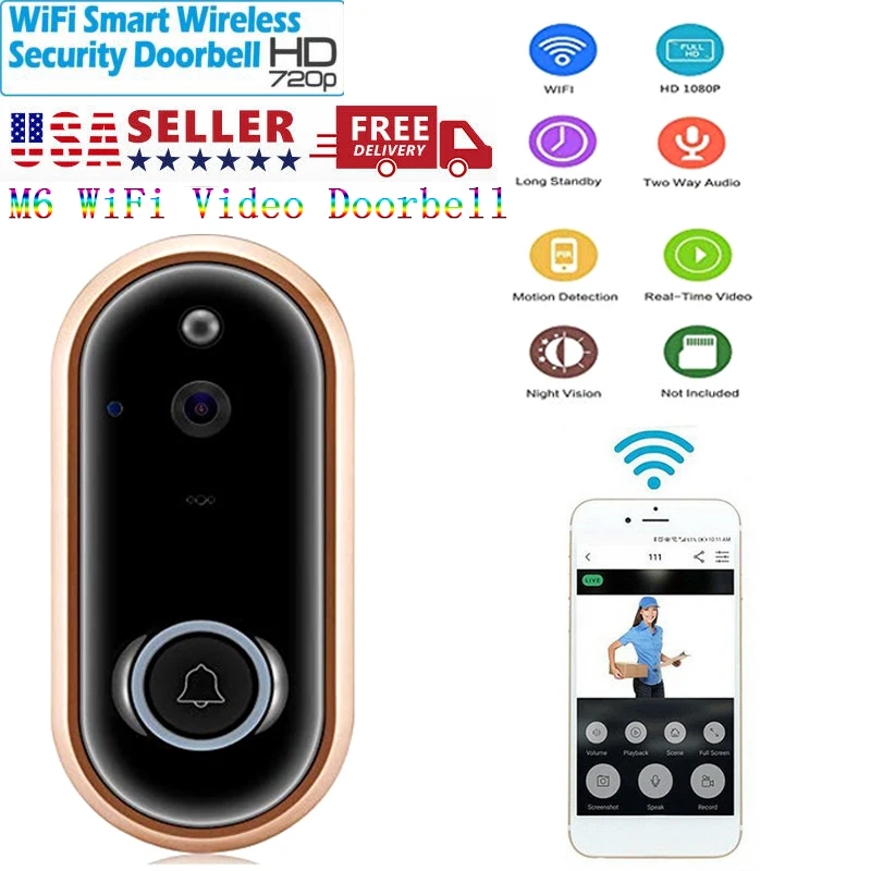 

1080P Smart Wireless Video Doorbell Intercom WI-FI Phone Door Bell WIFI Doorbell Camera for Apartment IR Alarm Security Camera