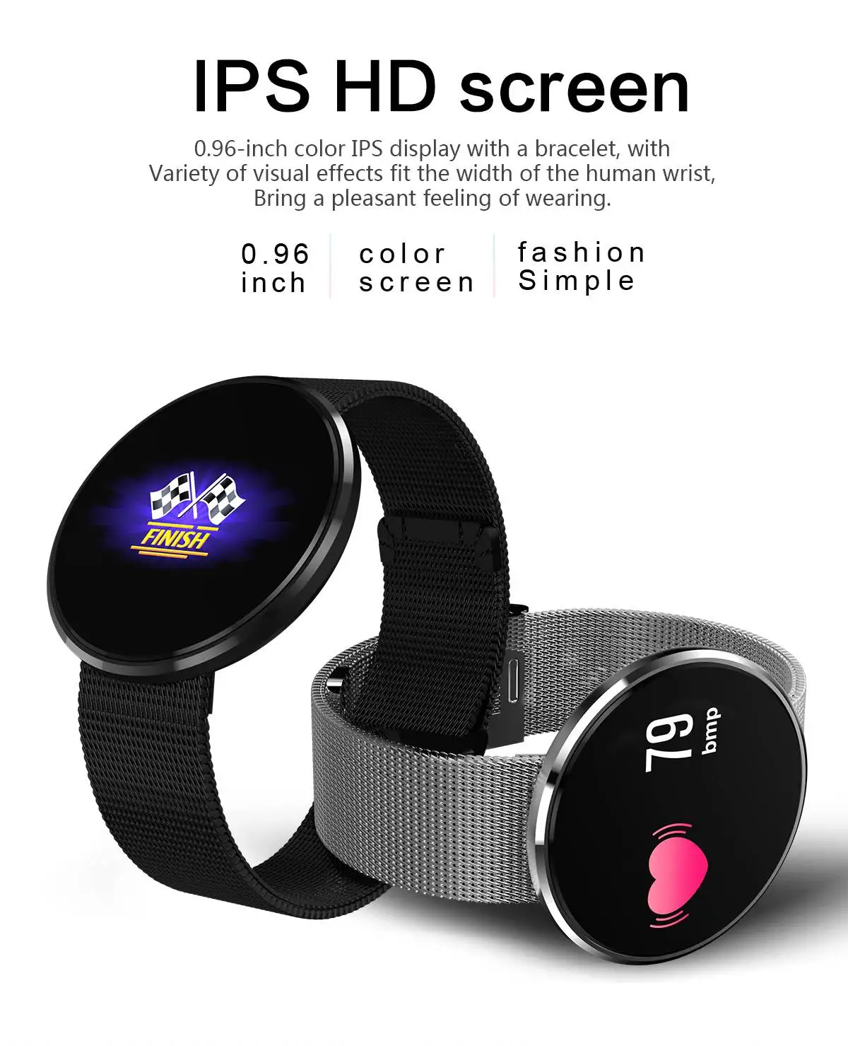 Bakeey CF006H 0.96 IPS Color Screen Blood Oxygen Pressure Heart Rate Monitor Pedometer Smart Watch
