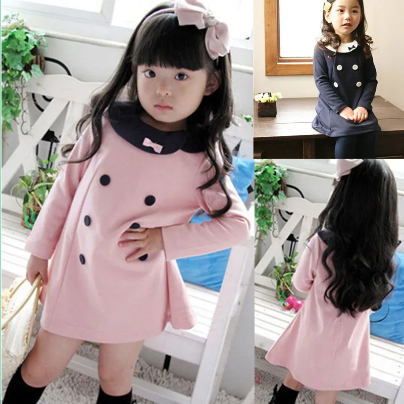 

1-7 Year Autumn Casual Girl Dress Toddler New Kids Clothes Long Sleeve Children Clothing Infantil Baby Dresses Vetement Fille