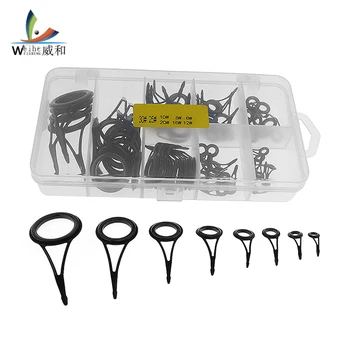 

75pcs 1 Box 8 Sizes Fishing Rod Guide Set Ceramics & Stainless Steel Tip Top Ring Circle Fishing Accessories Repair Tool Kits