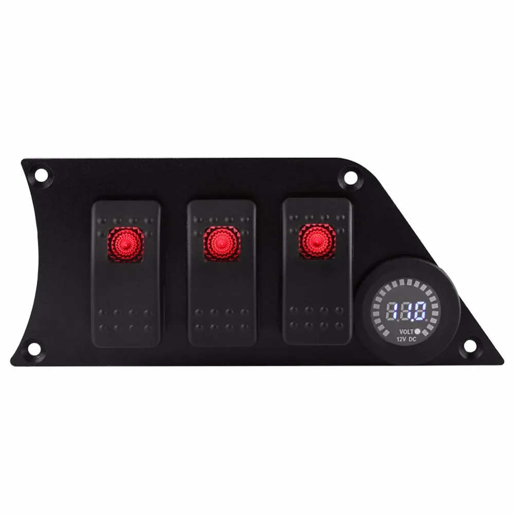 Racing Car 12V DC RV Switch Panel Red LED Rocker Switch Racing Car 12V DC RV Switch Panel Red LED Rocker Switch