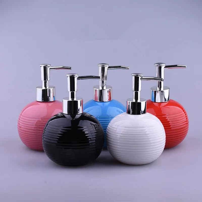 

Ceramic Hand Lotion Dispenser Hotel Press Soap Bottle Home Shampoo Empty Bottle Shower Bathroom Accessories Detergent Dispensers