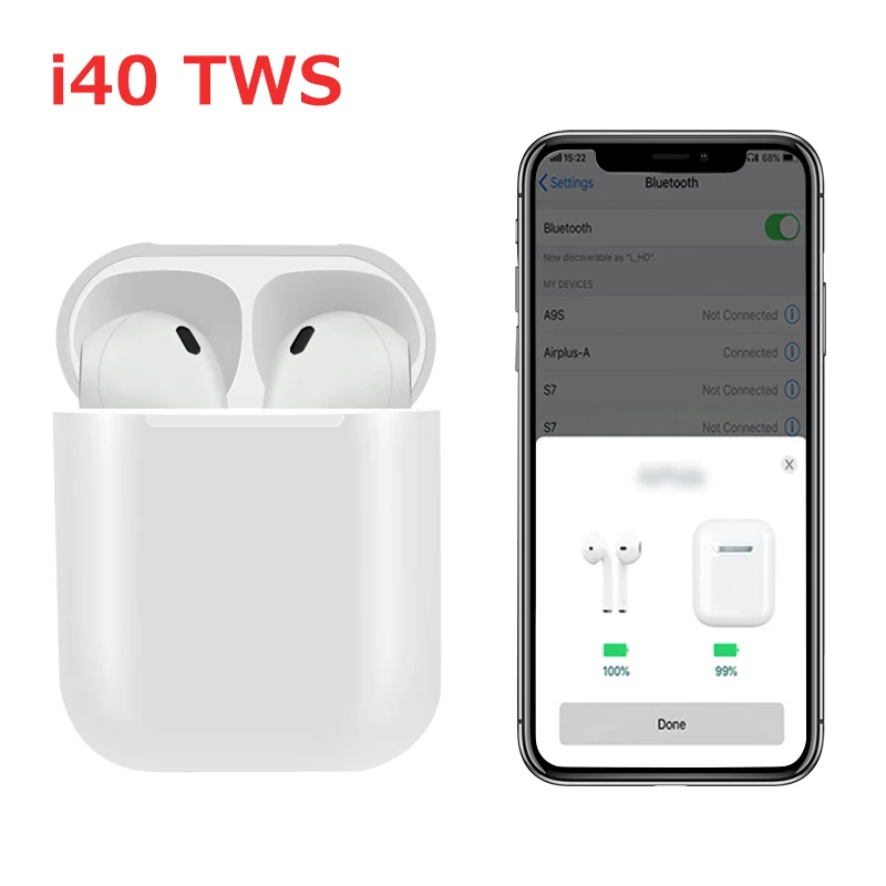 

i40 TWS Bluetooth ear Earbuds XY Wireless PK w1 chip LK TE9 LK-TE9 Earphone size PK i10 i11 i10tws i13 i14 i15 i16 i20 tws