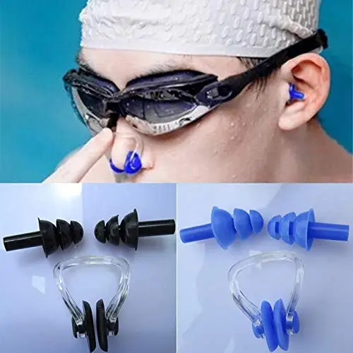 1 Pair Nose Clip Soft Ear Plugs Environmental Silicone Waterproof Dust-Proof Earplugs Diving Water Sports Swimming Accessories