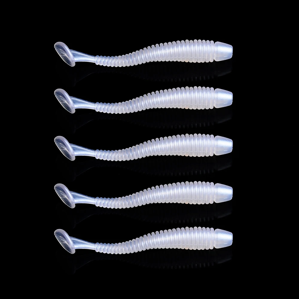 

50PC 0.6g/45mm Pesca Artificial Soft Lure Japan Silicone soft Baits Shad Worm Swimbaits Jig Head Fly Fishing Rubber Carp Fishing