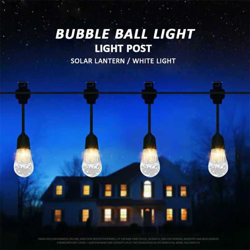 

Trecaan New solar bubble string indoor Christmas / wedding / courtyard LED decorative lights outdoor waterproof