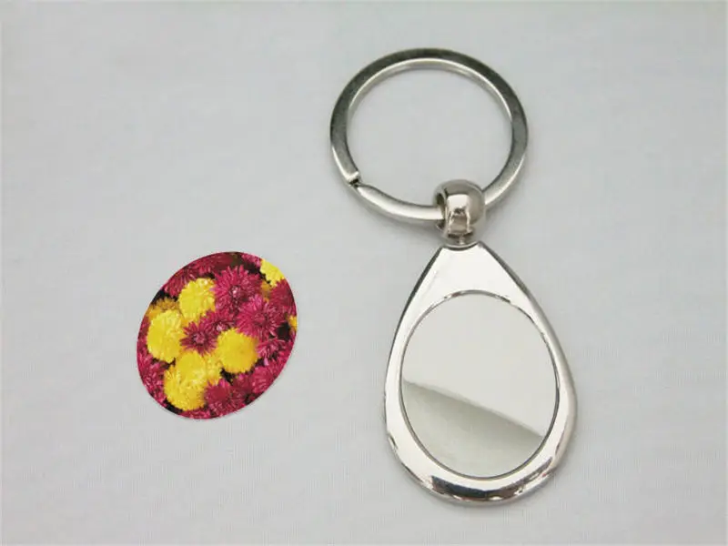 sublimation keychains blank metal key ring hot transfer printing