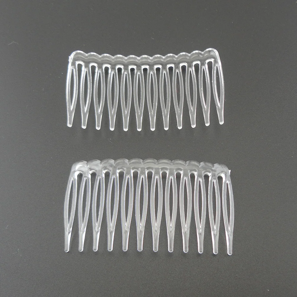 30 шт. 3,8 см* 6,8 см мини 12 зубов прозрачные простые пластмассовые гребни для волос для diy головных уборов прозрачные белые боковые гребни для короны тиары