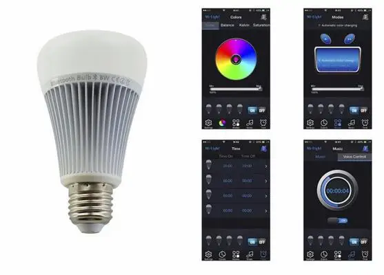 Многофункциональный Ми свет Bluetooth лампы E27 110 В 127 220 240 8 Вт Smart LED лампа RGB