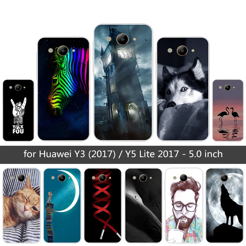 5 0 &quotдля Huawei Y3 2017 задняя матовая крышка прозрачный TPU для Y5 Lite MT6737M CRO-L02 подходящий