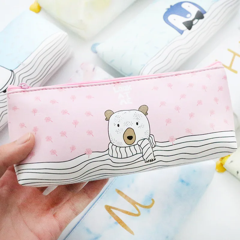 Чехол карандаш Kawaii Bear качественные школьные принадлежности канцелярские